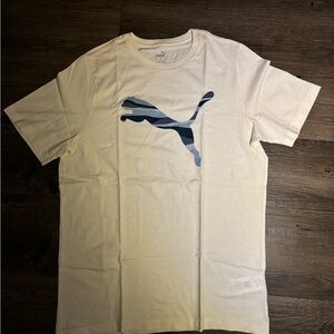 medium cream/white and blue puma shirt
